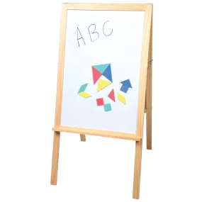 4-in-1 Wooden Easel with Magnetic Write-and-Wipe Board