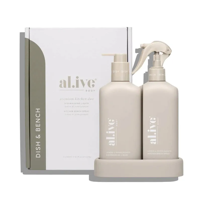 Al.ive Body Bench Spray & Dishwashing Liquid Premium Kitchen Duo