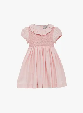 Baby Willow Rose Hand Smocked Dress in Pink