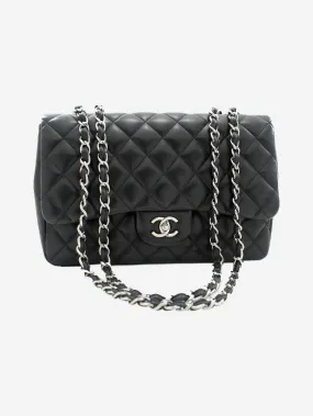 Black 2009 jumbo caviar Classic single flap bag