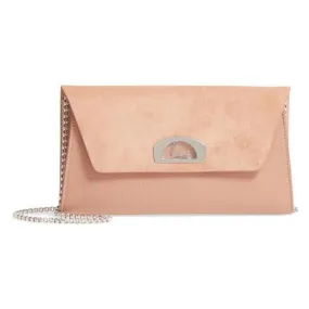 Christian Louboutin Clutch Vero Dodat Velour Suede Beige Leather Cross Body Bag