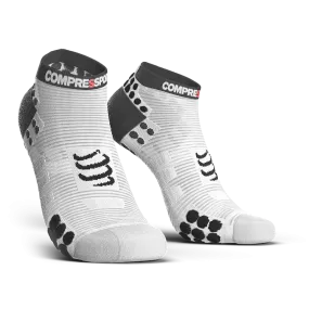 COMPRESSPORT PRO RACING SOCKS RUN LOW ASIA (RSLV3-00BK-AS)- WHITE/BLACK