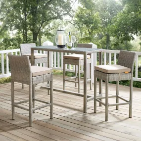 Conduit 5 Piece Outdoor Patio Wicker Rattan Set by Modway