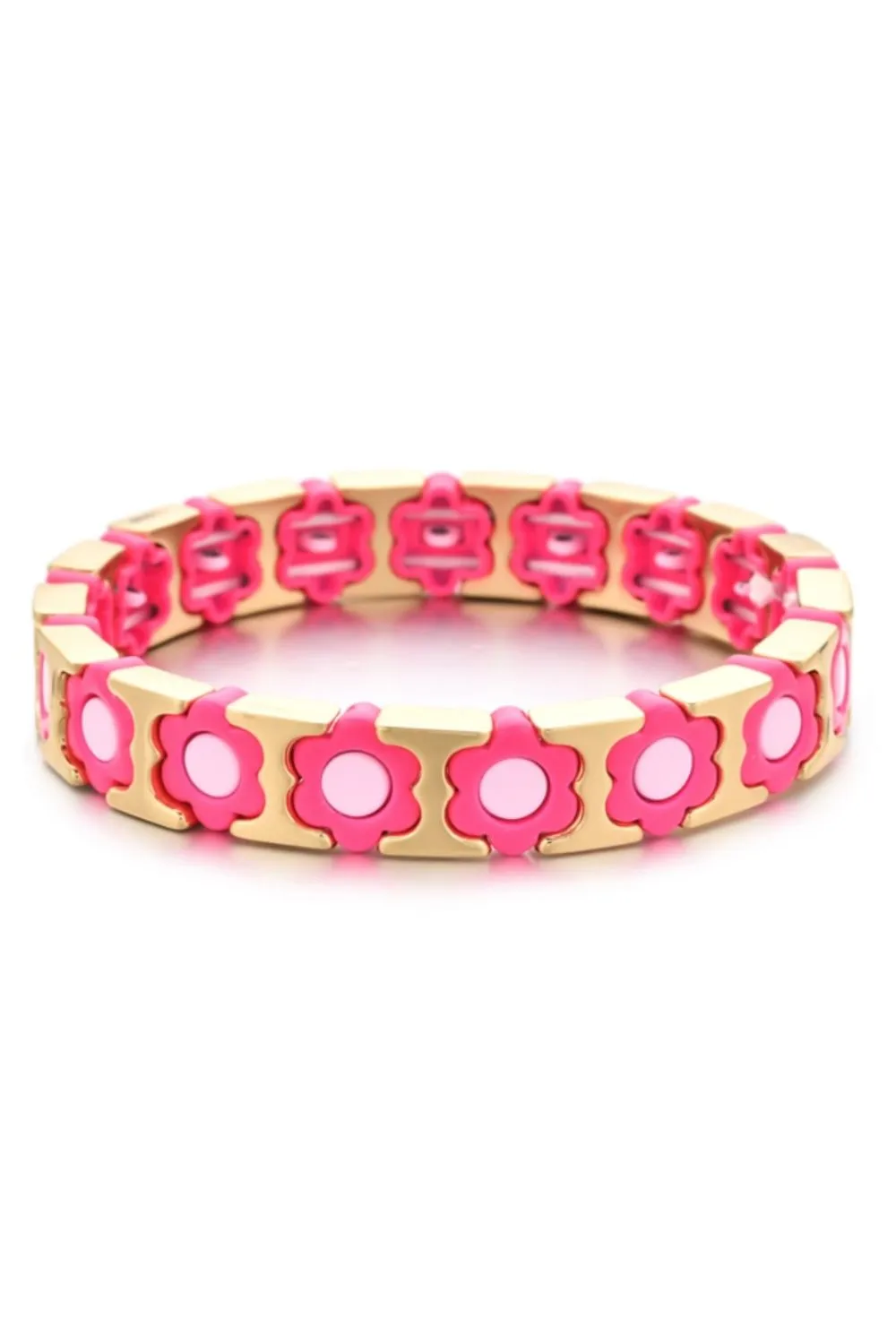 Daisy chain bracelet | Gold, Hot Pink & Pale Pink