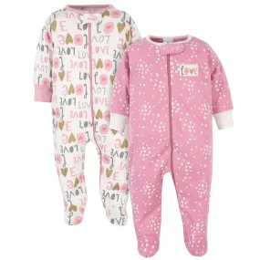 Gerber Organic 2-Pack Baby Girls Love Sleep 'N Play