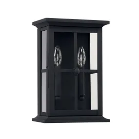 Mansell Coastal Outdoor Wall Lantern - 14" - Black