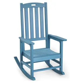 Patio Oversized Rocking Chair Outdoor, Weather Resistant, Low Maintenance, High Back Front Porch Rocker Chairs 385lbs Support