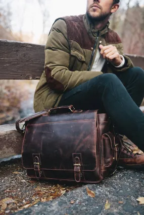 Sitka Leather Messenger Bag - Antique Brown - Kodiak