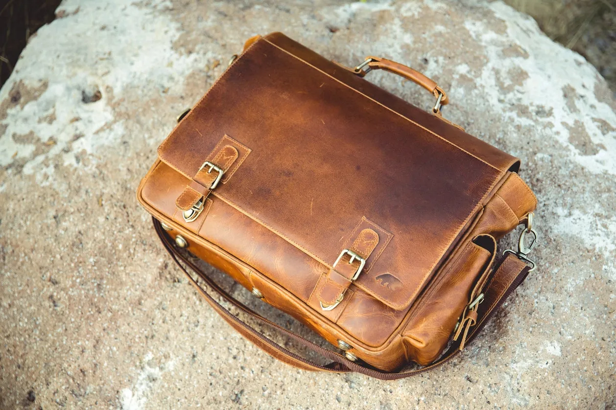 Sitka Leather Messenger Bag - Antique Brown - Kodiak