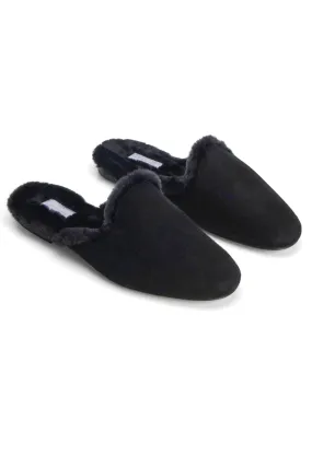 Suede Slippers - Black