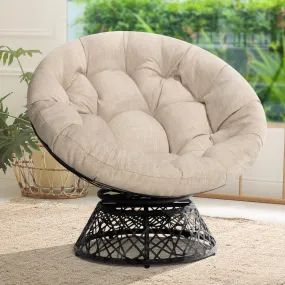 Wicker Chair with Soft Thick Density Fabric Cushion