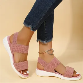 Womens Comfy Breathable Knit Sandals Casual Stretch Open Toe Walking Shoes